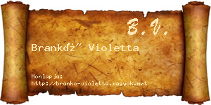 Brankó Violetta névjegykártya